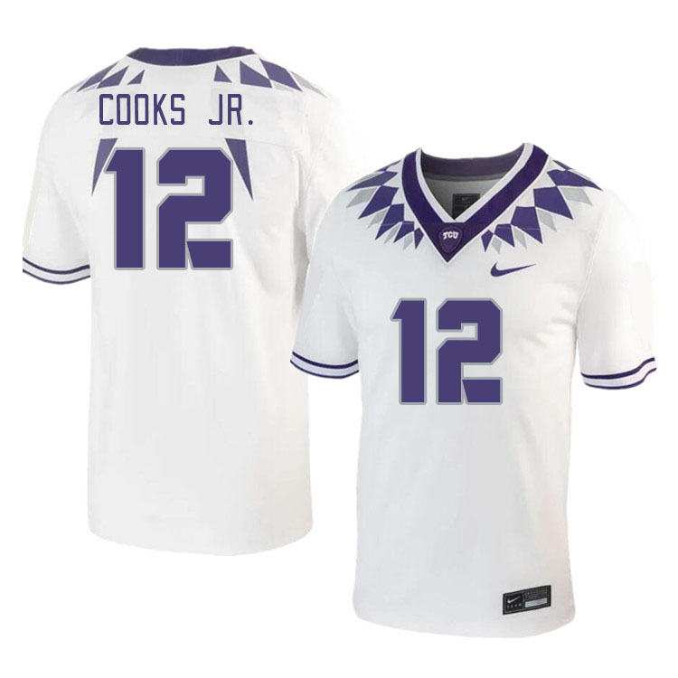 Men #12 Terrence Cooks Jr. TCU Horned Frogs 2023 College Footbal Jerseys Stitched-White - Click Image to Close